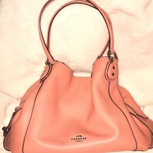 Coach Edie Pebbled leather turn lock tote